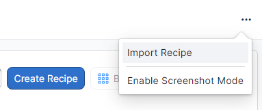 Recipe Index Options