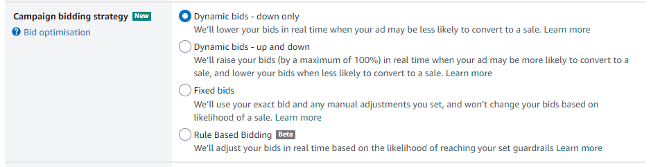amazon advertising campaign bidding strategies