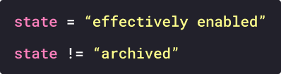 Example of a state rule condition